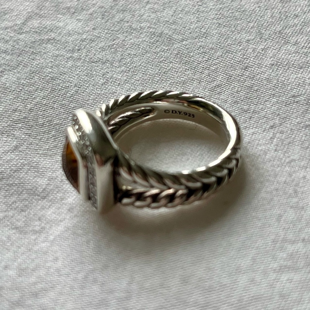 David Yurman Petite Albion Ring with Citrine and Diamonds size 4 - Picture 3 of 6